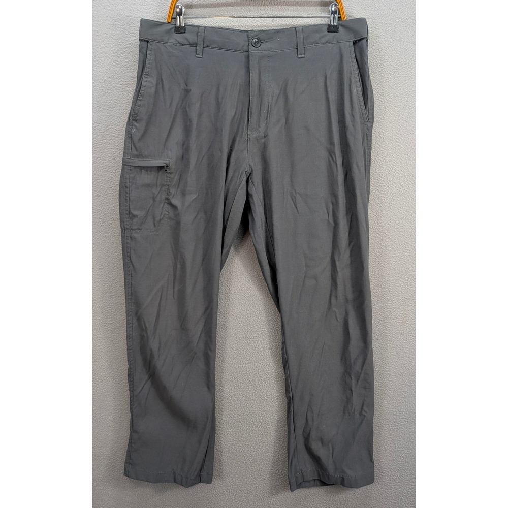 UB Tech Men's Classic Fit‎ Cargo Pants 36x30 Gray Hiking Outdoor Nylon Stretch